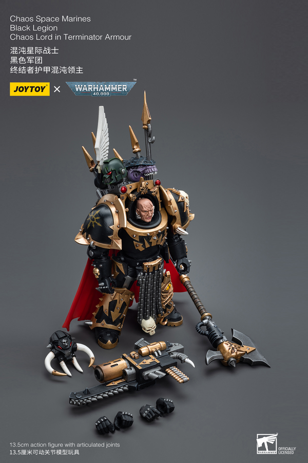 Products *PREODER ITEM ETA NOV-DEC 2023 * 	 Joy Toy Chaos Space Marines Black Legion Chaos Lord in Terminator Armour